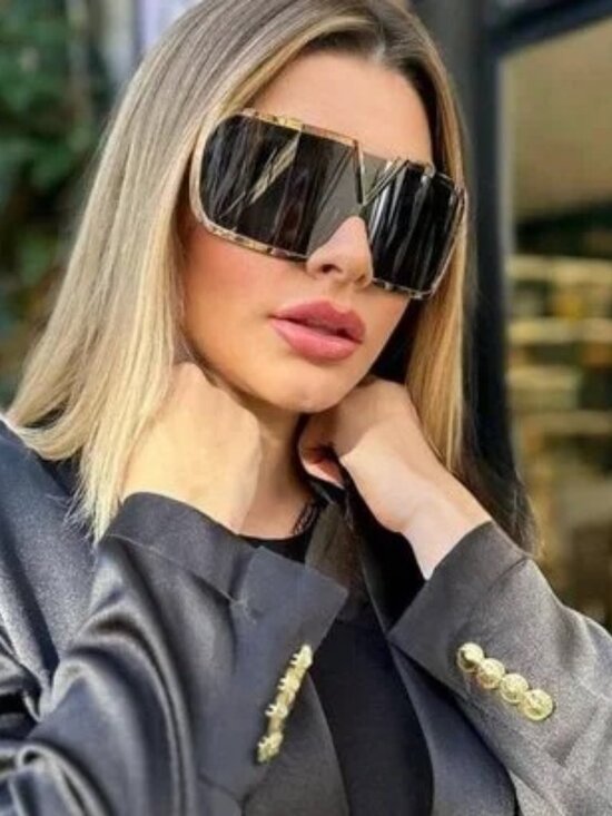 Valentino Women Sunglasses Titanium Gold Grey Mask V-ROMASK VLS-120A 146 NEW main image 3